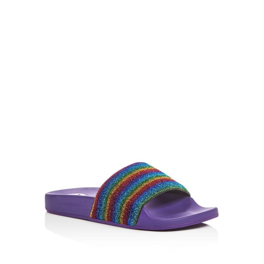 MARC JACOBS Womens Purple Cooper Round Toe Platform Slip On Slide Sandals 41